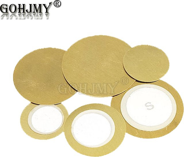 20 Stück GOHJMY Piezo-Elemente Set in Gold, Kupfer-Lautsprecher und Sensoren für Echolot und Trigger, Durchmesser: 12 mm, 15 mm, 20 mm, 27 mm - Bild 1