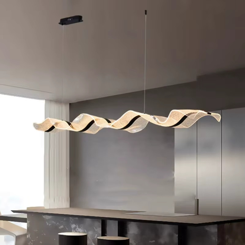 Savenmade Moderner LED-Kronleuchter in Organischem Design mit Glas, Schwarz und Weiß, Warmweißes Licht für Wohnzimmer und Esszimmer - Bild 2
