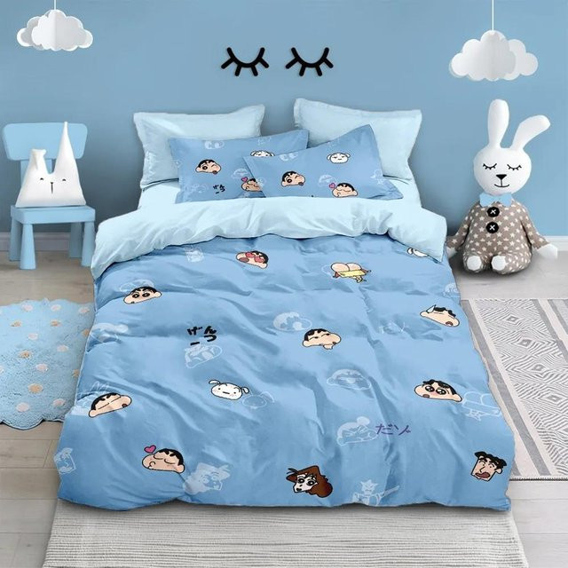 Crayon Shin-chan Bettwäscheset mit Motiv, Blau, B/H: 140 x 200 cm - Bild 1