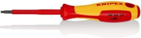 Knipex Torx-Schraubendreher für TX-Schrauben mit isolierendem Mehrkomponenten-Griff in Rot, VDE-geprüft, 185 mm - Bild 1