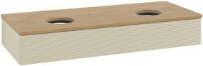 V&B Waschtischunterschrank Antao mit Frontstruktur in Grau und Eiche Honig, B/T/H: 120 x 50 x 19 cm - Bild 1