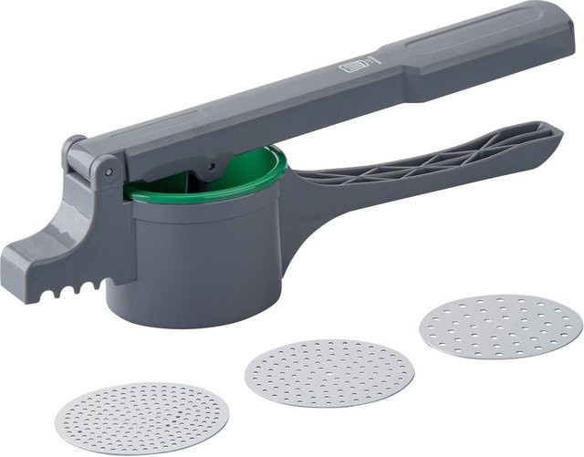 Fackelmann Kartoffelpresse mit ergonomischem Griff, Grau, 4-teilig - Bild 1