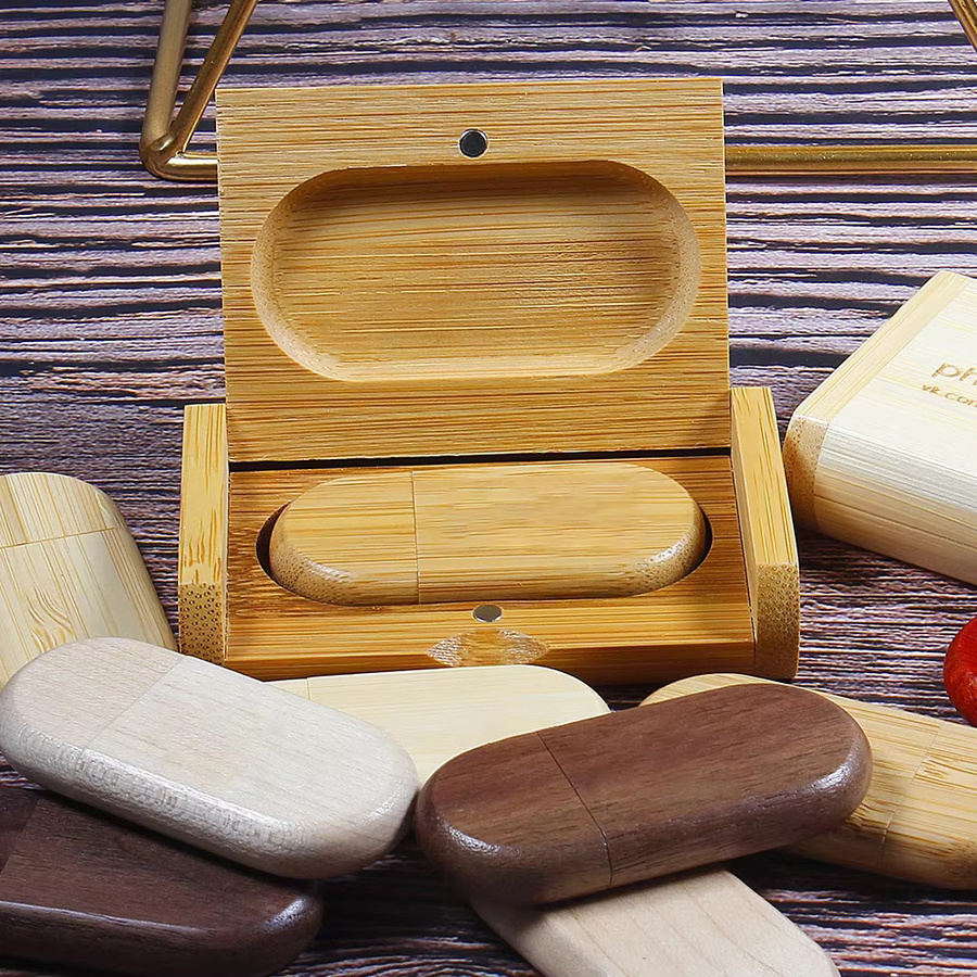 JASTER USB-Flash-Laufwerk aus Holz in Braun mit Box, Hochgeschwindigkeits-Speicherstick für Hochzeitsfotografie - Bild 3