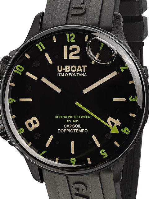 U-Boat Herrenuhr, GMT, Quarz, Edelstahl, 45 mm, Schwarz, 10 ATM - Bild 1