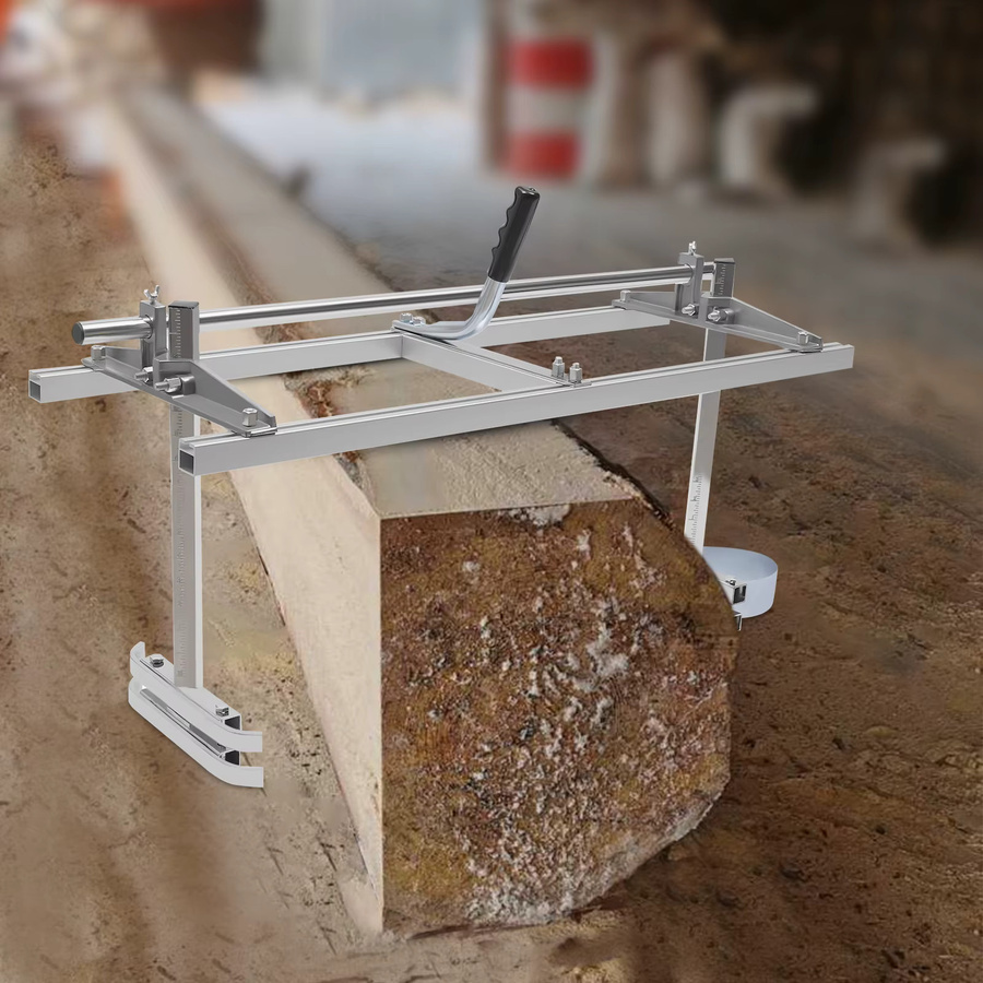 Höhenverstellbare Kettensägenmühle aus Aluminium in Silber mit sicherem U-förmigem Stahl, passend für 1/2 bis 12 Zoll - Bild 2