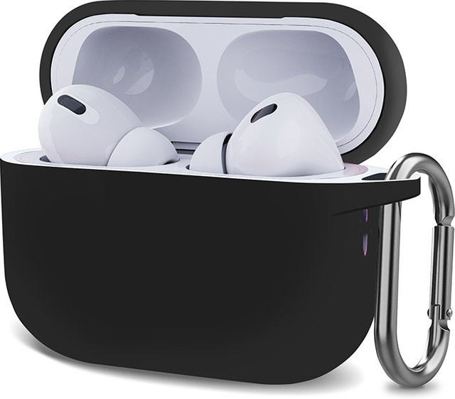 Silikon Schutzhülle für Apple AirPods Pro 2, 3 und 1 in Schwarz - Bild 1