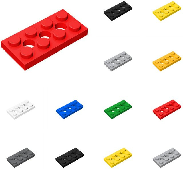 Alibricks Bausteine 3709 Nachfüllpack 2 x 4 Ziegel in Mehrfarbig, 50 Stück modulares Spielzeug für MOC und DIY-Projekte - Bild 1
