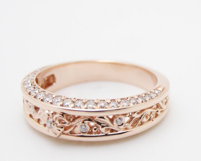 Huitan Ring, Blume Design, Roségold, Zirkonia, Damen - Bild 1