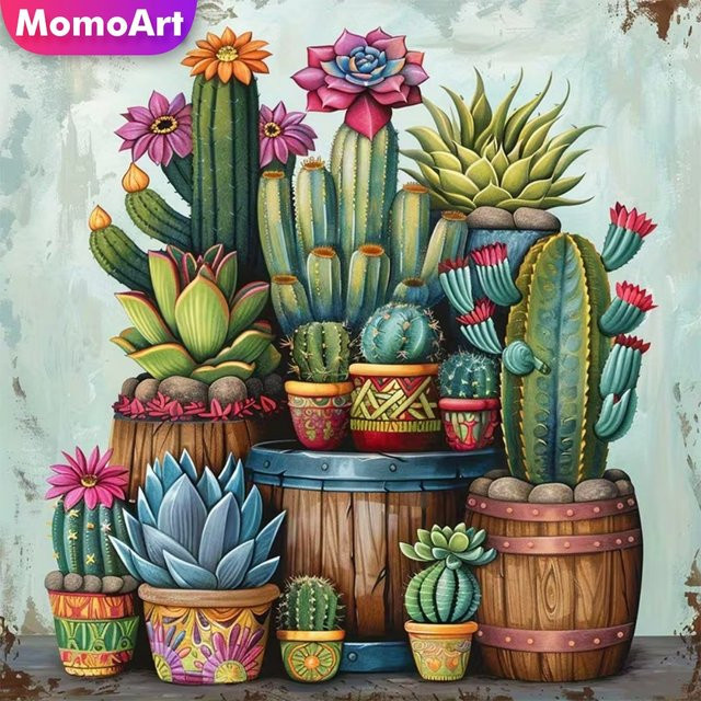 Momoart 5D DIY Diamantmalerei Kaktus-Vase Set, Multicolour, B/H: 20 x 20 cm - Bild 1