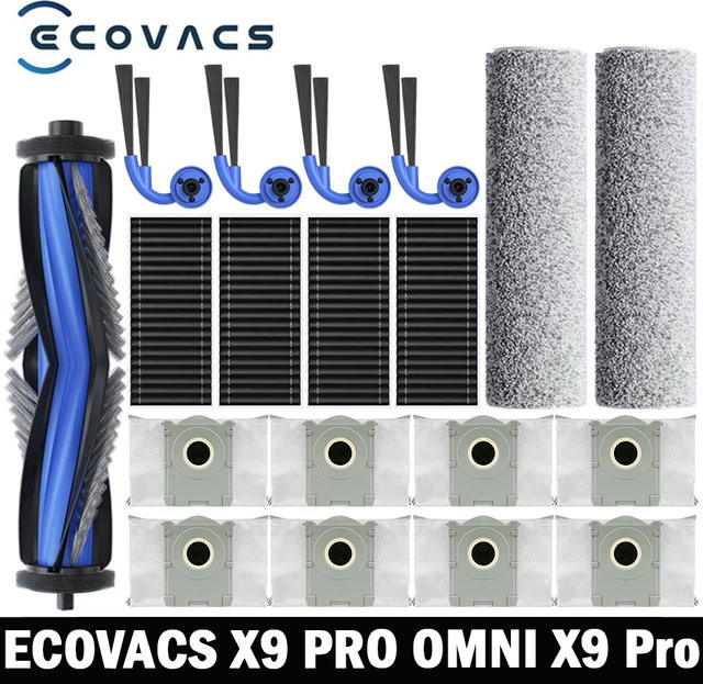 ECOVACS X9 PRO OMNI Zubehör-Set mit Hauptseitenbürsten, Wischtüchern, HEPA-Filtern und Staubbeuteln in Beige und Multicolour - Bild 1