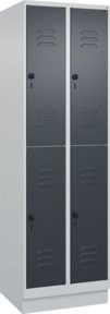 C+P Doppelstock-Spind Classic PLUS mit Sockel und 2 Abteilen, Farbe Anthrazitgrau und Grau, H x B x T: 195 x 60 x 50 cm - Bild 1