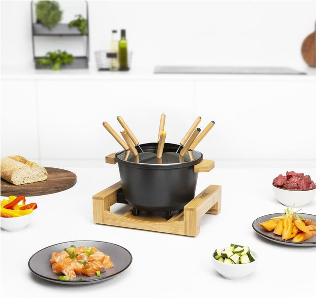 Princess 173025 Fondue Pure Elektrogerät in Schwarz mit Bambusgehäuse für 8 Personen, 800W, 1,5 l - Bild 2