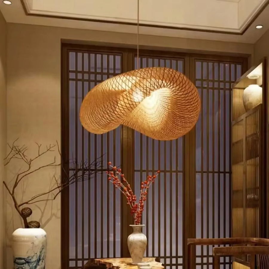 JOYINLED Design Bambus Vögel Nest Kronleuchter Handgewebte Wellenform Hängelampe für Restaurant und Hotel - Bild 2