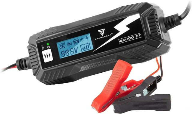 STAHLWERK Batterieladegerät IBC-100 ST in Schwarz mit Mikroprozessor und 10 Lademodi - Bild 1
