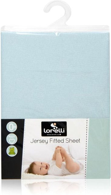 Lorelli Babybett Spannbetttuch aus Jersey in Blau, B/L: 120 x 60 cm - Bild 1
