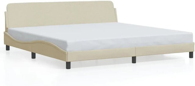 vidaXL Bettgestell Dover in Beige aus Stoff und Kiefernholz B/T/H: 200 x 200 x 205 cm - Bild 1