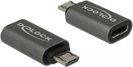 Delock USB 2.0 Adapter von Micro-USB auf USB-C in Schwarz - Bild 1