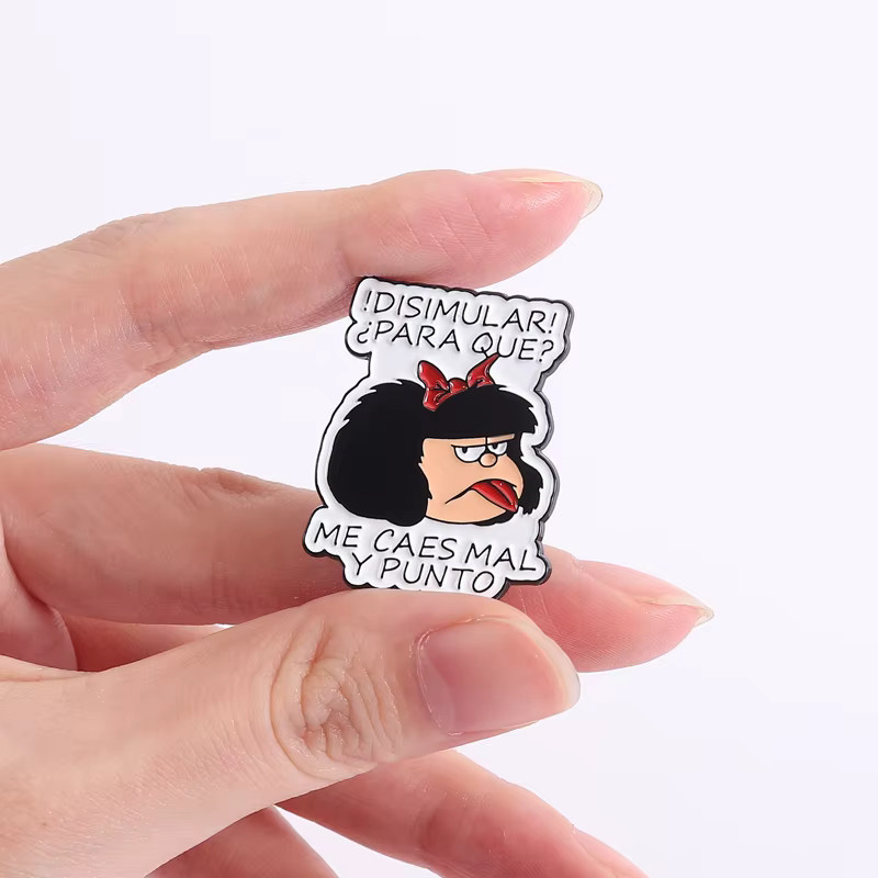 QIHE JEWELRY Brosche, Emaille, Cartoon Comic Girl, Unisex - Bild 3