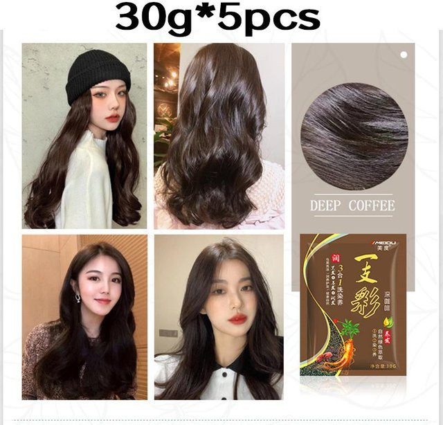 Bairimeng Hair Dye Shampoo Tiefen Kaffee, mit Kollagen, für graues Haar - Bild 1