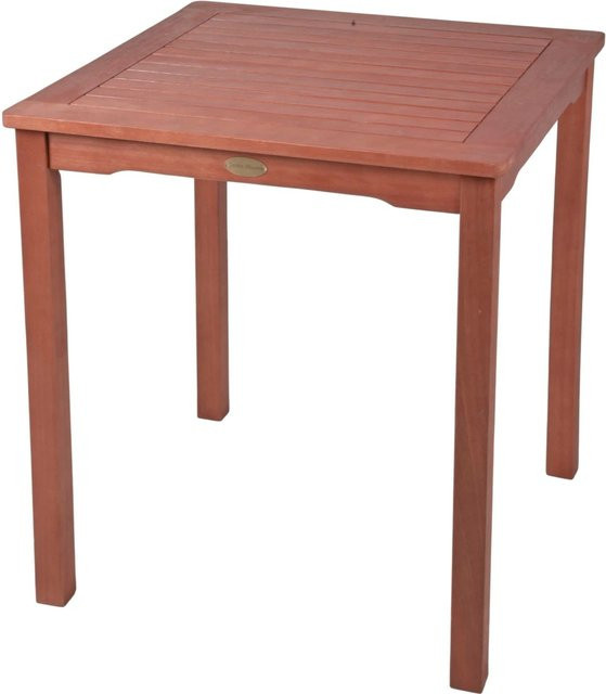DELUKE Gartentisch UPPSAL aus Eukalyptus Natur Braun, wetterfester Terrassentisch für Garten und Balkon, B/T/H: 70 x 70 x 75 cm - Bild 1
