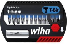 Wiha Bit Set FlipSelector T-Bit 13-teilig mit PH, PZ, TX und Sechskant in Blau und Schwarz für Impact- und Schlaugschrauber geeignet - Bild 1