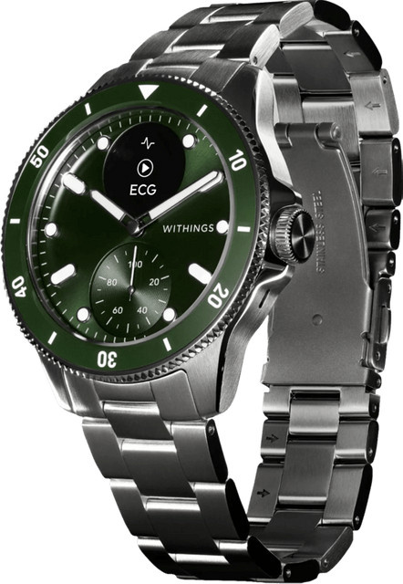 Withings Smartwatch, ScanWatch Nova, Grün/Silber, Edelstahl, 42 mm, Unisex - Bild 1