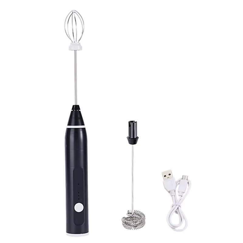 XIADYINJIA Elektrischer Handmixer in Schwarz, Wiederaufladbarer 3-Gang Milchaufschäumer und Eierschläger aus Kunststoff - Bild 5