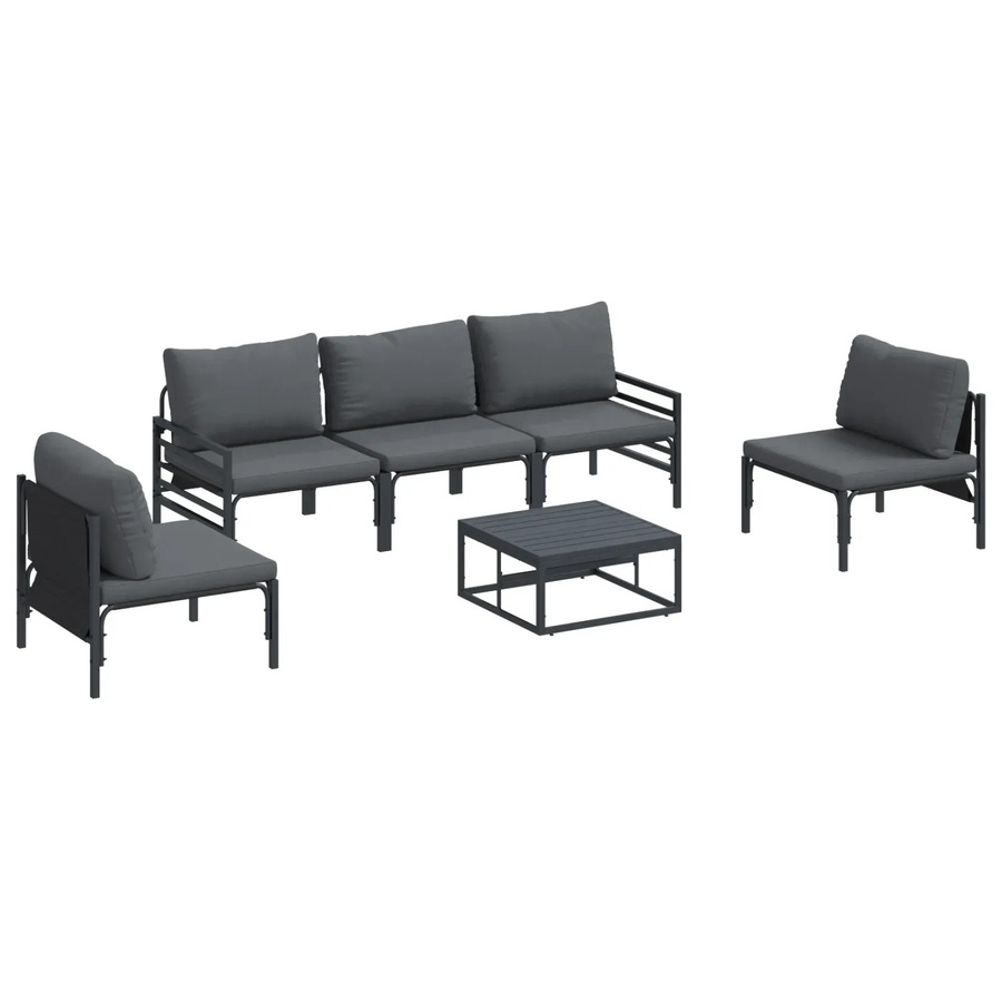 6-teiliges vidaXL Garten-Sofa-Set aus Stahl in Anthrazit - Bild 2