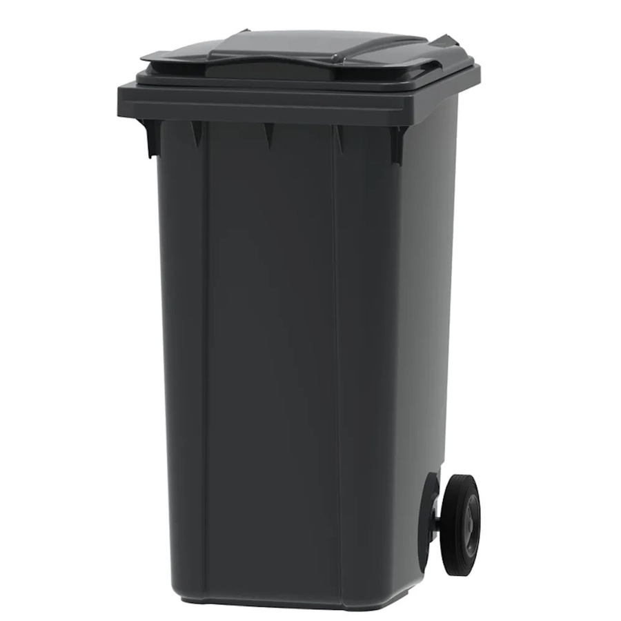 PROREGAL Mülltonne Müllgroßbehälter mit 2 Rädern, 240 Liter, Grau, H x B x T: 107,9 x 58,3 x 73,7 cm - Bild 2