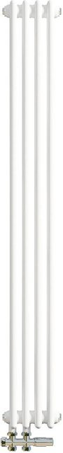 AICA Traditioneller Gusseisenstil 2 Spalten Heizkörper Weiß B: 1500 mm, H: 200 mm - Bild 1