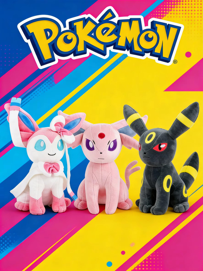 DUODUOBAO Pokémon Plüschpuppen, Pikachu Gengar Espeon Glaceon Umbreon, 10" - Bild 2