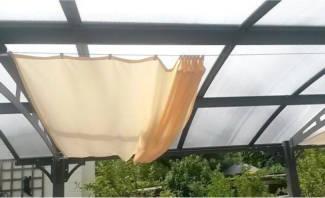 Floracord Vierecksonnensegel aus Polyester in Elfenbein, Breite: 140 cm, Tiefe: 330 cm - Bild 1