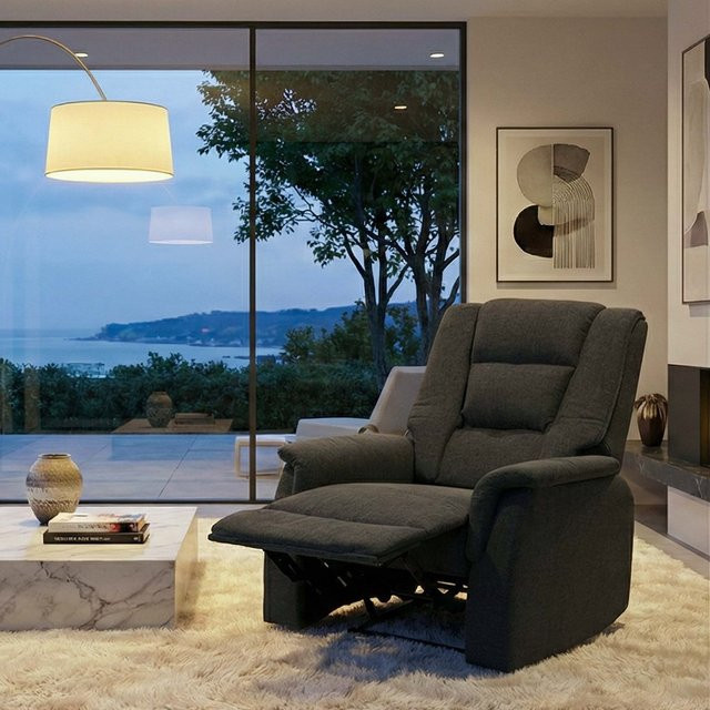 MCW Relaxsessel F23 Fernsehsessel aus Stoff in Grau, B/T/H: 102 x 79 x 96 cm - Bild 1