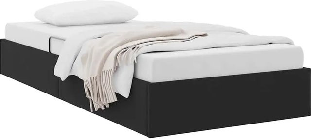 vidaXL Aufbewahrungsbett mit Kopfteil in Schwarz aus Samt und Metall, B/T/H: 90 x 190 x 140 cm - Bild 1