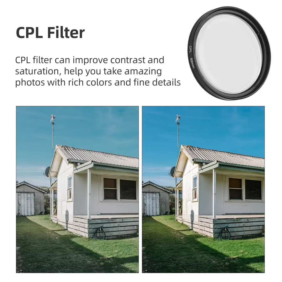 Maerknon CPL Filter Universal Polarisator Filter Objektiv Clip für Smartphones in Schwarz, 52mm - Bild 4