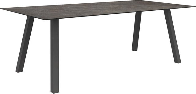 Stern Tisch Interno mit Silverstar 2.0 Stone Tischplatte, Farbe Graphit/Grau, B/T/H: 220 x 100 x 75 cm - Bild 1