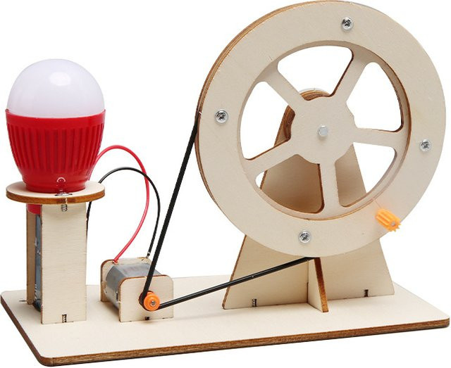 GUEN Mini DIY Handkurbel-Generator Glühbirne, STEM Wissenschafts-Experimentier-Set Lernmodell - Bild 1