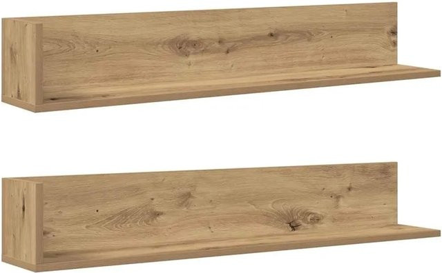 vidaXL Wandregale 2er Set Artisan-Eiche, Farbe Braun, B/T/H: 100 x 16,5 x 16,5 cm - Bild 1
