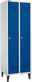 Schäfer Shop Genius Kleiderspind mit Füßen, 2 Abteile, Zylinderschloss, enzianblau, B/T/H: 300 mm Abteilbreite - Bild 1