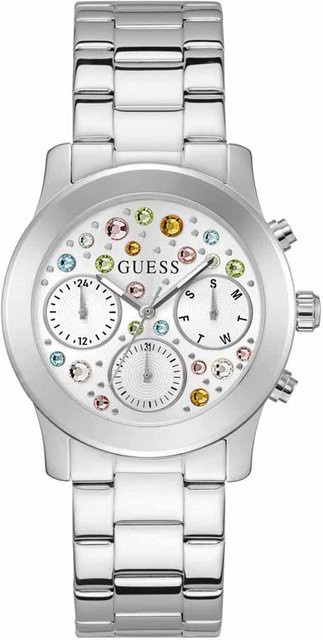 Guess Damenuhr, Edelstahl, Silber, Quarz, Diamantbesetzt, 38 mm - Bild 1