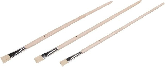 LUX-TOOLS 3-teiliges Ölmalpinsel-Set aus Holz mit Metall und Naturfarben für lösungsmittelbasierte Farben - Bild 1