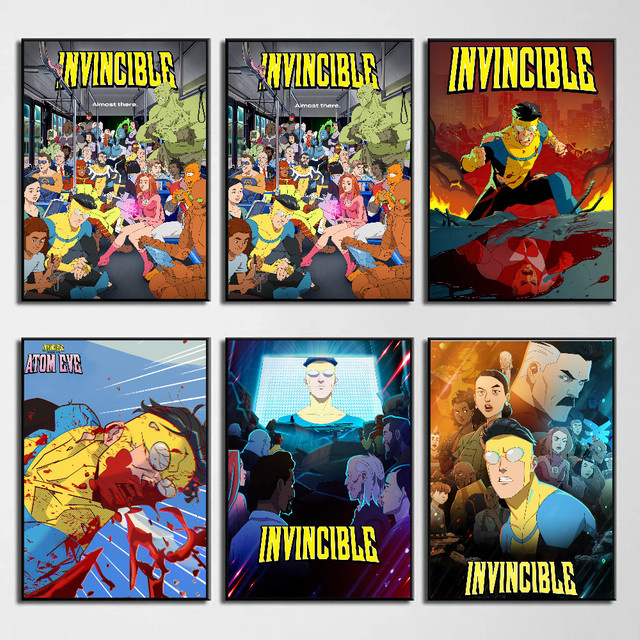 Invincible Staffel 2 Cartoon-Poster als selbstklebender wasserfester Papieraufkleber für deine Wanddekoration in Mehrfarbig - Bild 1