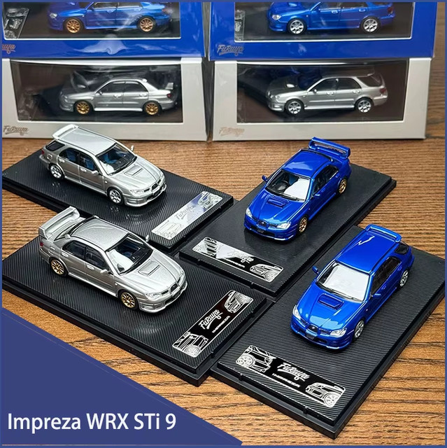 Furuya Impreza WRX STi 9, Automodell, Maßstab 1:64, Metall, Grau - Bild 1