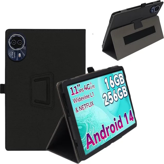 MIDILL Magnetische Schutzhülle aus PU-Leder für ODEA S11 Tablet 13 Zoll, Folio Standhülle in Schwarz - Bild 1