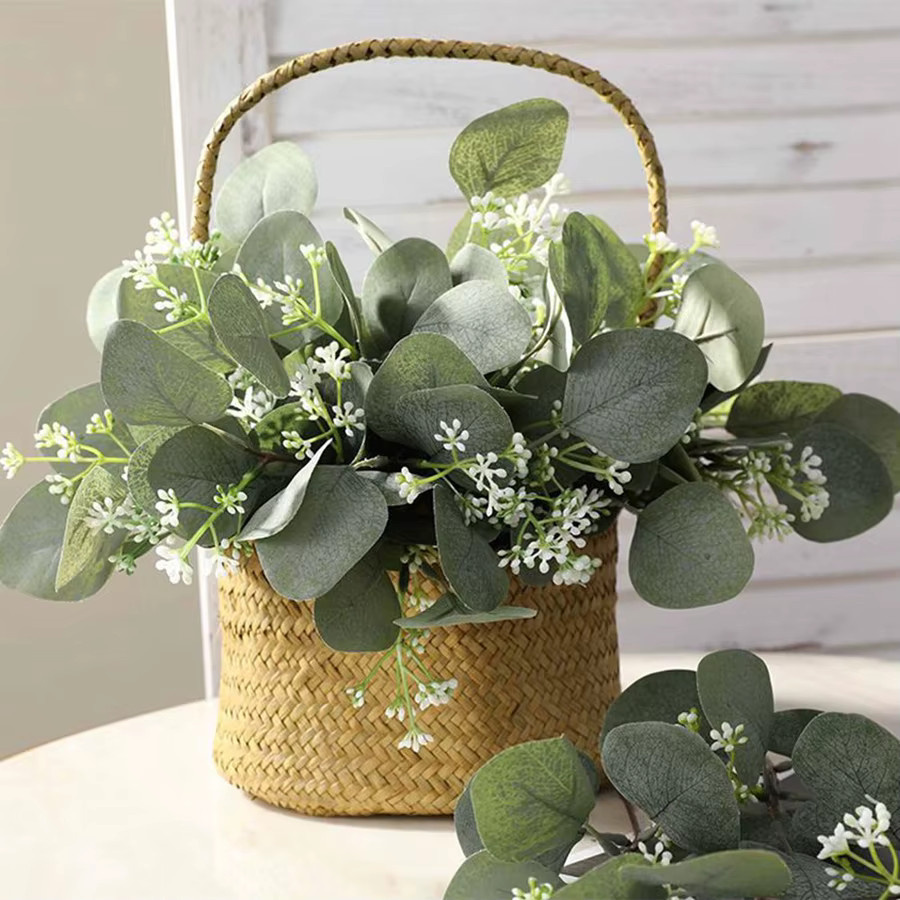 ZQCY Künstliche Eukalyptus Blätter Stiele in Grün für Hochzeitsdekoration und DIY Blumensträuße, 5 oder 10 Stück - Bild 4