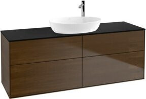 V&B Waschtischunterschrank Finion in Walnuss Furnier, Braun, B: 160 cm, T: 50,1 cm - Bild 1