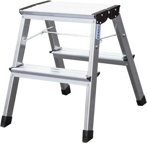 Krause MONTO Treppy 130013 Aluminium Montagetritt klappbar Silber mit Arbeitshöhe max. 2,45 m - Bild 1