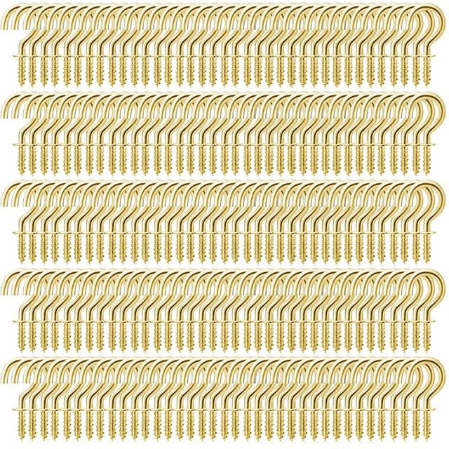 Multifunktionale Schraubhaken von Household supplies als Deckenhaken und Wandhalterung aus Kunststoff in Gold, 50 Stück - Bild 1