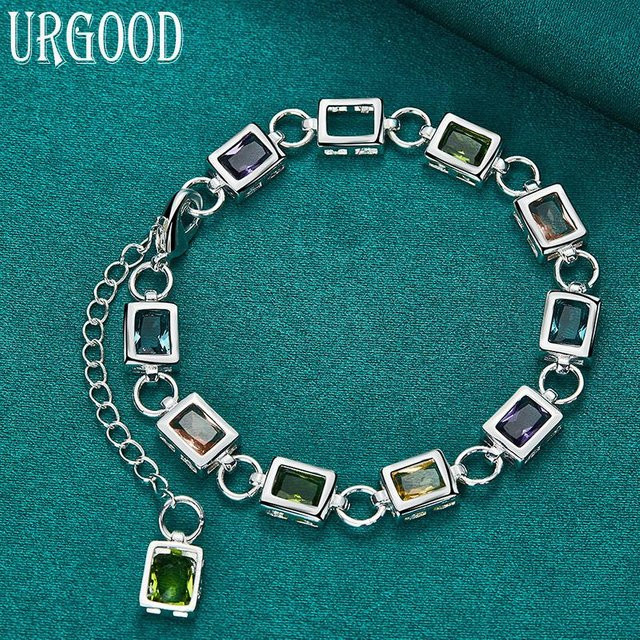URGOOD Armband, 925 Silber, Bunt, Zirkonia, Damen, 20cm - Bild 1
