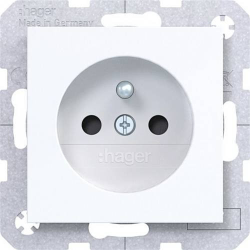 Hager Schutzkontakt-Steckdose in Lichtweiß glänzend WAS1600WG - Bild 1